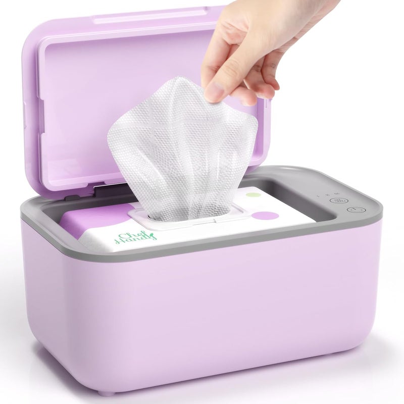 chefhandy Baby Wipe Warmer, Wipe Warmer and Baby Wet Wipes Dispenser, Diaper Wipe Warmers with 3 Heat Modes and Large Capacity for Babies Pets, New Moms (Purple) - Image 1